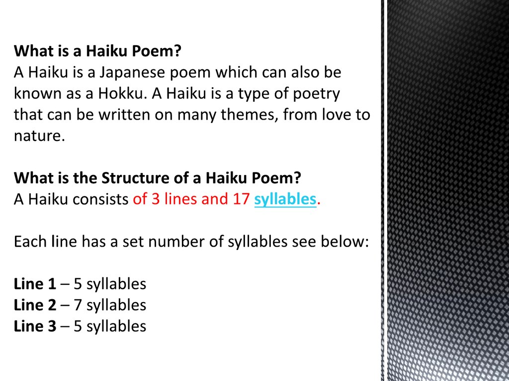 haiku structure