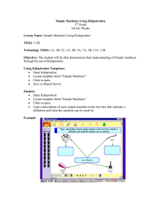 Simple Machines Using Kidpsiration Lesson Name:  TEKS