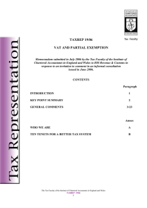 TAXREP 19/06  VAT AND PARTIAL EXEMPTION