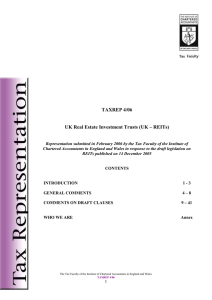 TAXREP 4/06 UK Real Estate Investment Trusts (UK – REITs)