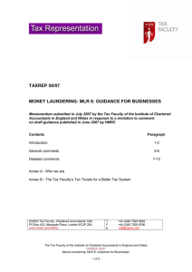 TAXREP 50/07  MONEY LAUNDERING: MLR 8: GUIDANCE FOR BUSINESSES