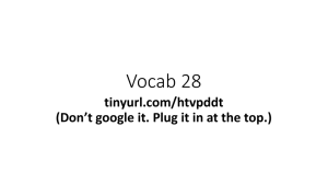 Vocab 28 tinyurl.com/htvpddt (Don’t google it. Plug it in at the top.)
