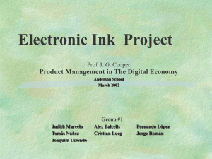 Electronic Ink  Project Product Management in The Digital Economy Group #1