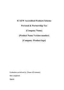 ICAEW Accredited Products Scheme Personal &amp; Partnership Tax [Company Name]