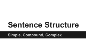 Sentence Structure Simple, Compound, Complex