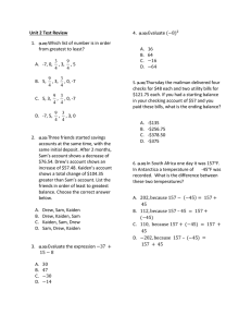 Unit 2 Test Review 4. Evaluate (−8)