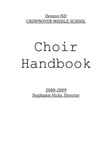 Choir  Denton ISD CROWNOVER MIDDLE SCHOOL