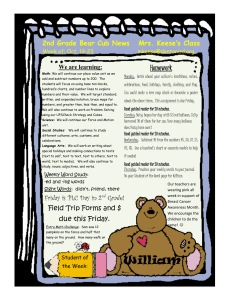 Homework 2nd Grade Bear Cub News   Mrs. Keese’s Class