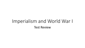 Imperialism and World War I Test Review