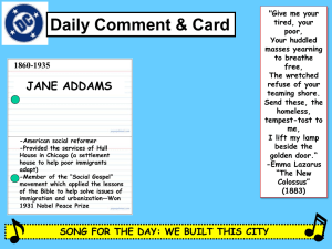 Daily Comment &amp; Card JANE ADDAMS 1860-1935