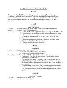 Ryan High School Student Council Constitution Preamble