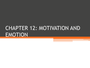 CHAPTER 12: MOTIVATION AND EMOTION