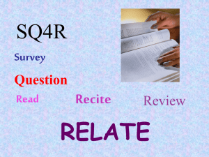 RELATE SQ4R Recite Survey