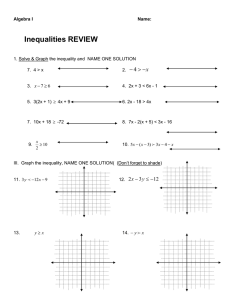 Inequalities REVIEW x 