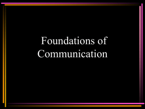 Foundations of Communication