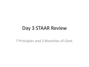Day 3 STAAR Review 7 Principles and 3 Branches of Govt.
