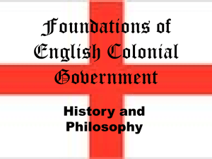 Foundations of English Colonial Government History and