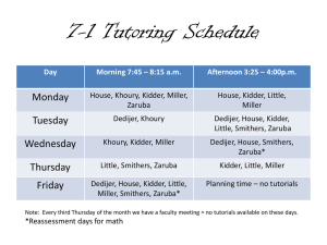 7-1 Tutoring Schedule Monday