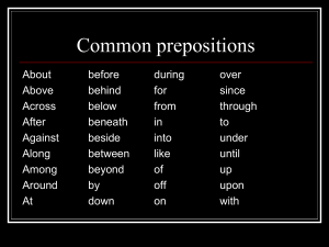Common prepositions