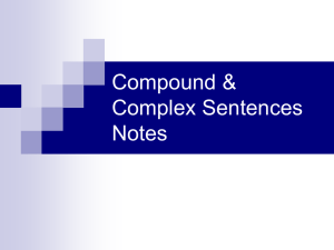 Compound &amp; Complex Sentences Notes