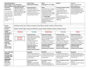 Essential Questions: Lesson Focus: Date: Week 3