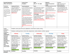 Essential Questions: Lesson Focus: Date: Week 10