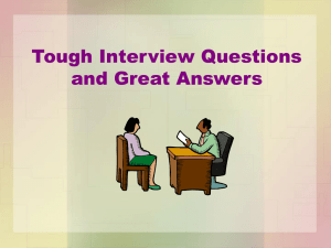 Tough Interview Questions and Great Answers