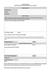 Human Resources CARING FUND APPLICATION FORM (Pilot for 12 months)  Employee Details