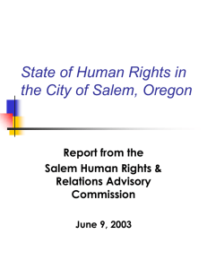 State of Human Rights in the City of Salem, Oregon