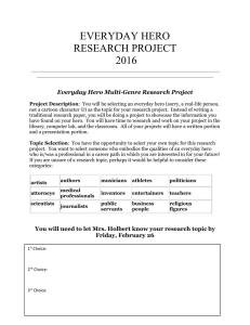 EVERYDAY HERO RESEARCH PROJECT 2016