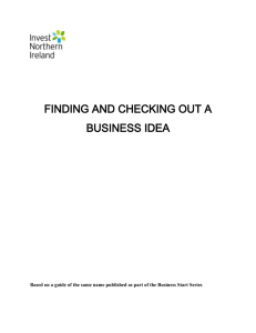 FINDING AND CHECKING OUT A BUSINESS IDEA