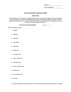 Food and Nutrition Services (FNS) Student ___________________ Date of Rotation_____________