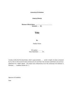 Title  Honours Dissertation  ……………………………… By