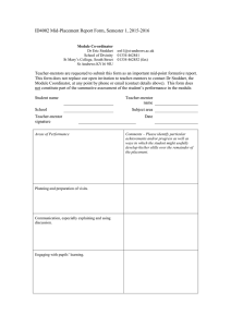 ID4002 Mid-Placement Report Form, Semester 1, 2015-2016