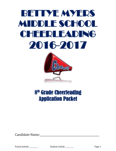 2016-2017 BETTYE MYERS MIDDLE SCHOOL CHEERLEADING