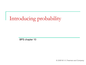 Introducing probability BPS chapter 10 © 2006 W. H. Freeman and Company