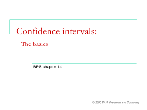 Confidence intervals: The basics BPS chapter 14 © 2006 W.H. Freeman and Company