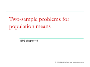 Two-sample problems for population means BPS chapter 19