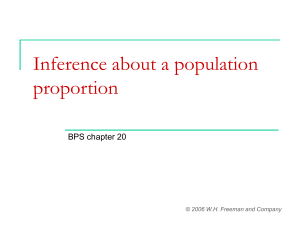 Inference about a population proportion BPS chapter 20