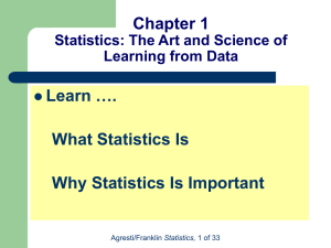 Chapter 1 Learn …. What Statistics Is Why Statistics Is Important