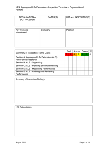 – Inspection Template – Organisational KP4: Ageing and Life Extension Factors