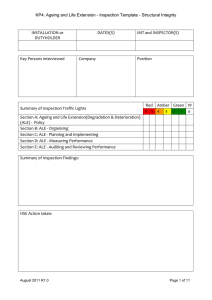 KP4: Ageing and Life Extension - Inspection Template - Structural...  INSTALLATION or DATES(S)