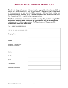 OFFSHORE MEDIC APPROVAL REPORT FORM