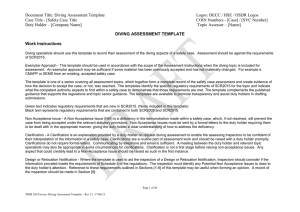 Document Title: Diving Assessment Template  Case Title - [Safety Case Title