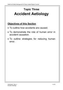 Accident Aetiology Topic Three