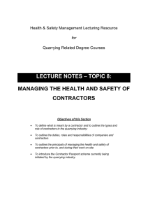 – TOPIC 8: LECTURE NOTES MANAGING THE HEALTH AND SAFETY OF