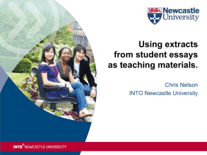 Using extracts from student essays as teaching materials. Chris Nelson