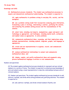 7th Grade TEKS Knowledge and skills