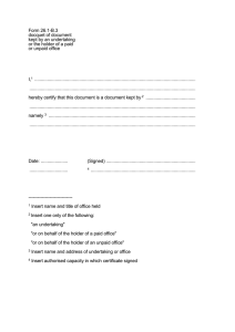 Form 26.1-B.3 docquet of document kept by an undertaking