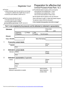 Preparation for effective trial Criminal Procedure Rules Parts 1 &amp; 3